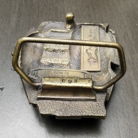 Vtg San Francisco Cable Car Trolly Belt Buckle Indiana Metal Craft 1979 - Picture 5 of 7